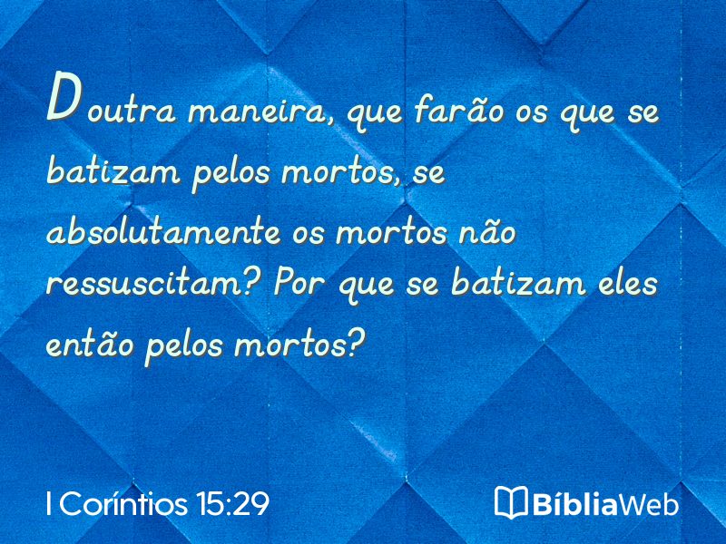 I Coríntios 15:29 em imagem para compartilhar