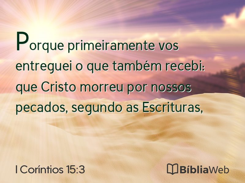 I Coríntios 15:3 em imagem para compartilhar