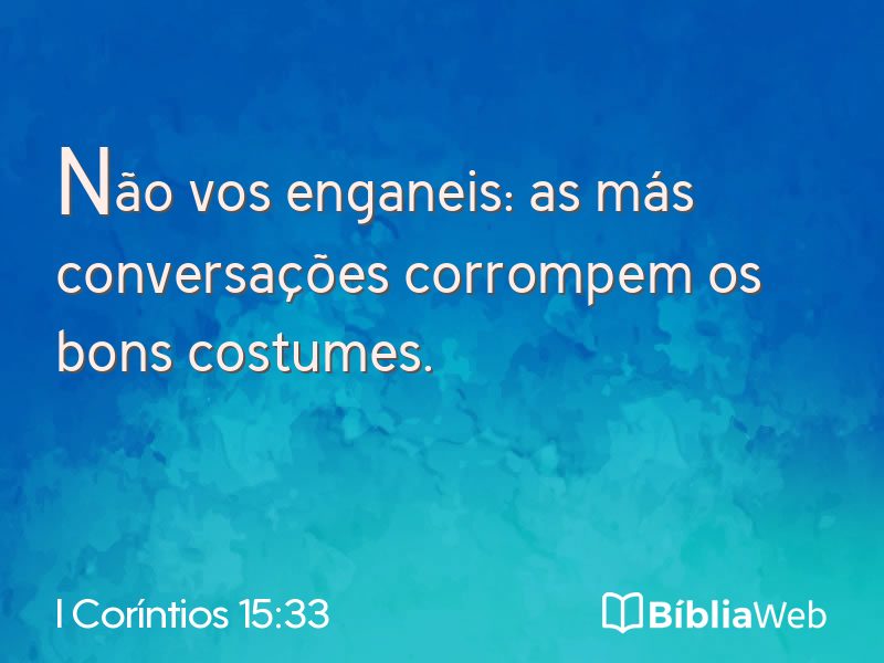 I Coríntios 15:33 em imagem para compartilhar