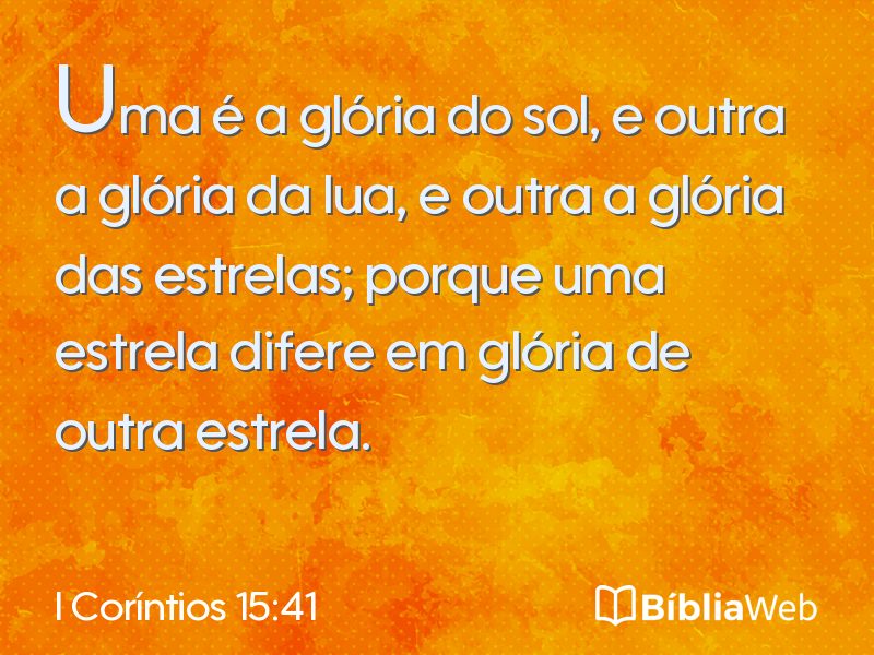I Coríntios 15:41 em imagem para compartilhar