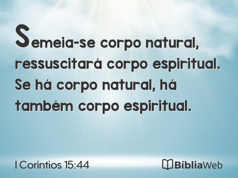 I Coríntios 15:44 em imagem para compartilhar