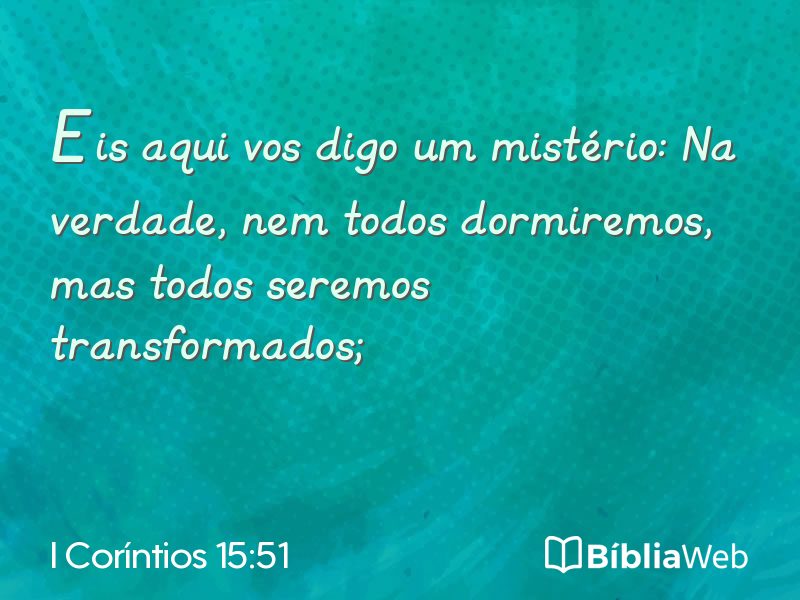 I Coríntios 15:51 em imagem para compartilhar
