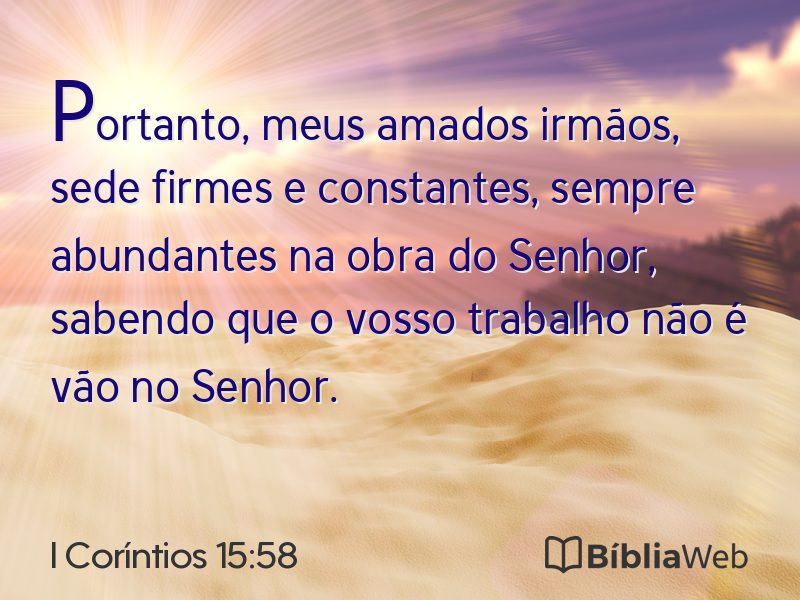 I Coríntios 15:58 em imagem para compartilhar