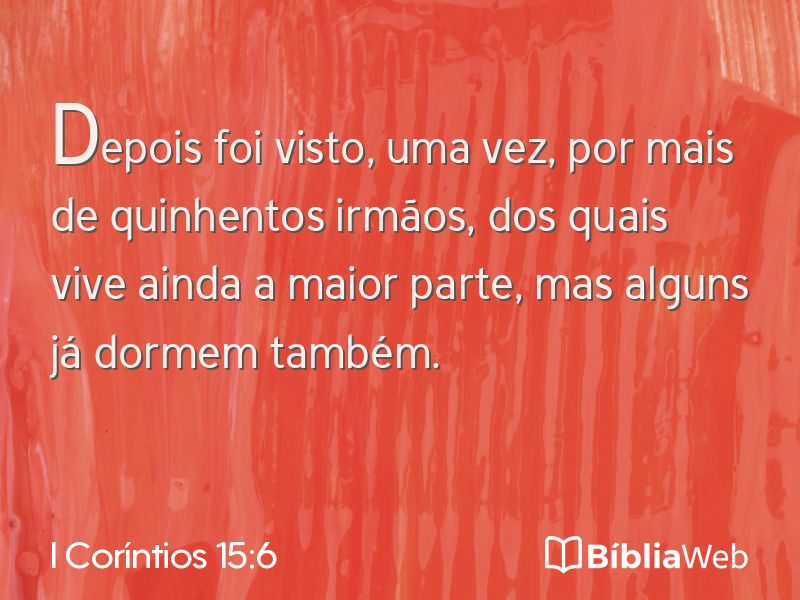 I Coríntios 15:6 em imagem para compartilhar