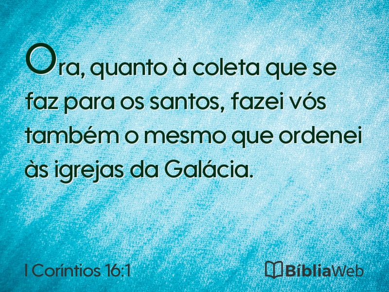 I Coríntios 16:1 em imagem para compartilhar