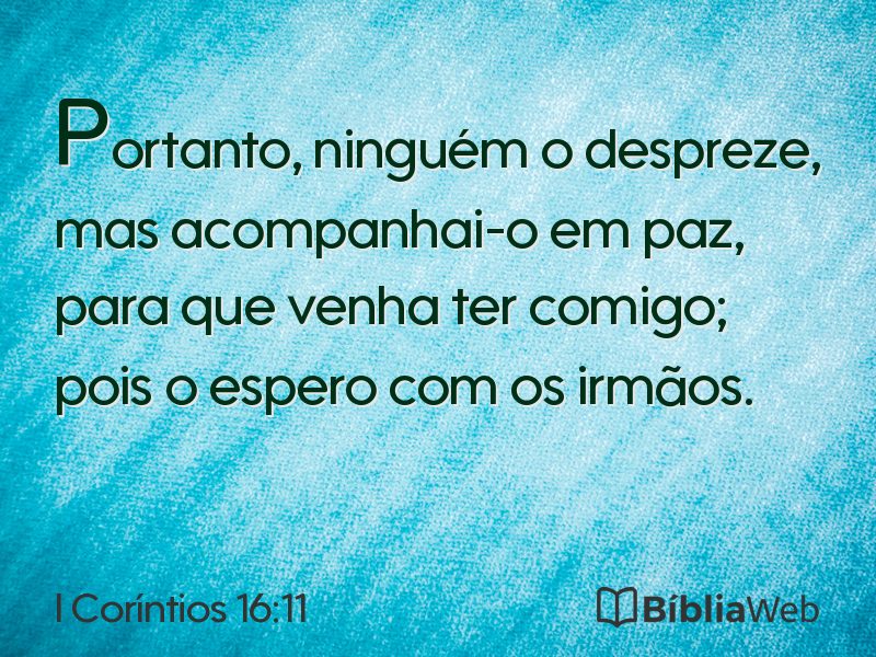 I Coríntios 16:11 em imagem para compartilhar