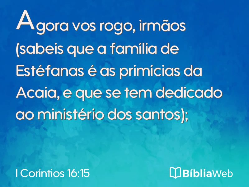 I Coríntios 16:15 em imagem para compartilhar