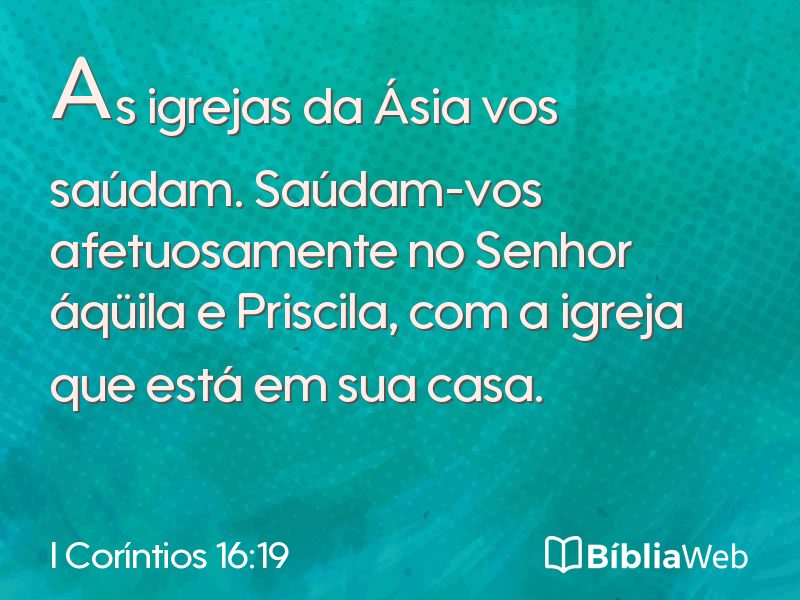 I Coríntios 16:19 em imagem para compartilhar