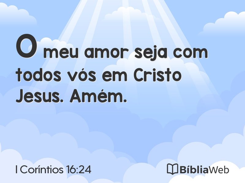 I Coríntios 16:24 em imagem para compartilhar