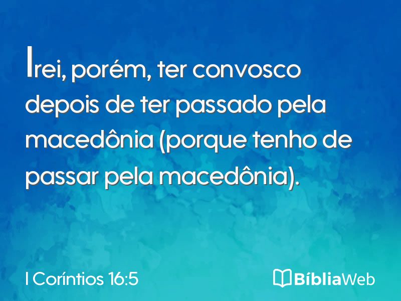 I Coríntios 16:5 em imagem para compartilhar