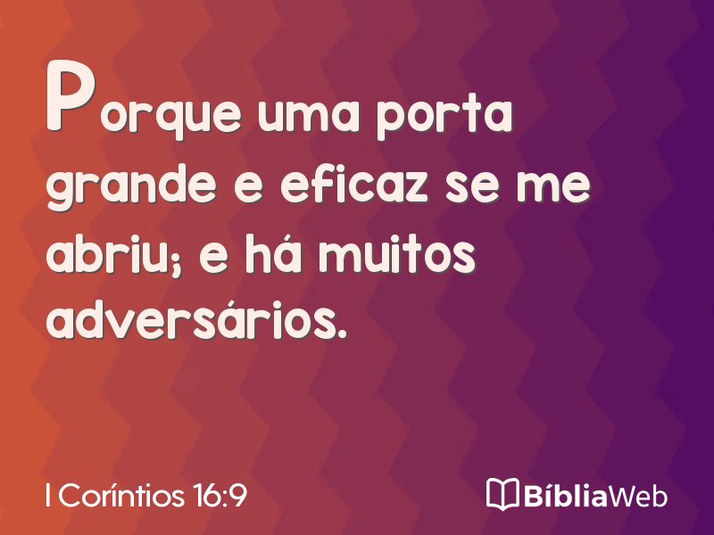 I Coríntios 16:9 em imagem para compartilhar