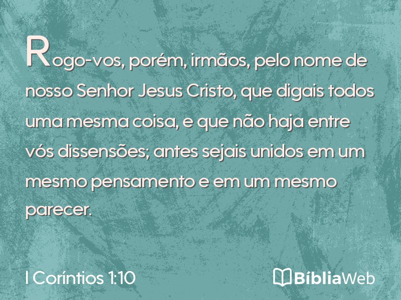 I Coríntios 1:10 em imagem para compartilhar
