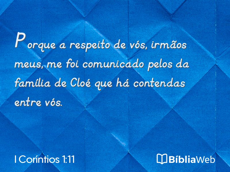 I Coríntios 1:11 em imagem para compartilhar