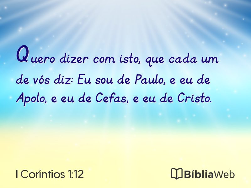 I Coríntios 1:12 em imagem para compartilhar