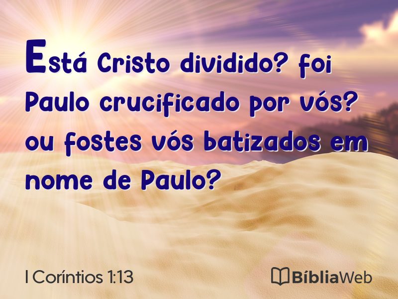 I Coríntios 1:13 em imagem para compartilhar