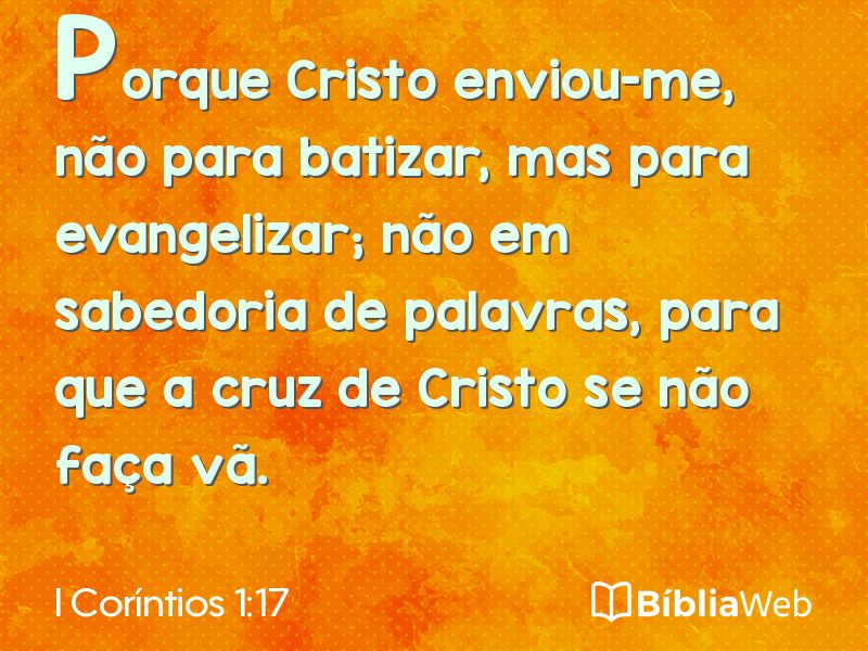 I Coríntios 1:17 em imagem para compartilhar