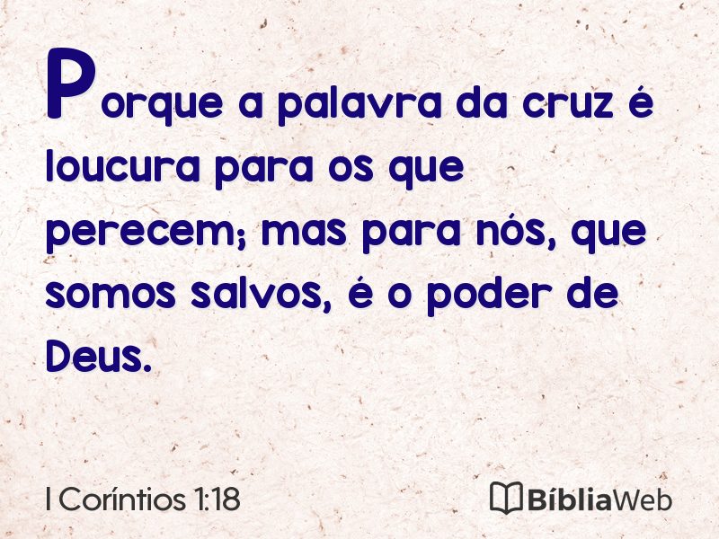 I Coríntios 1:18 em imagem para compartilhar