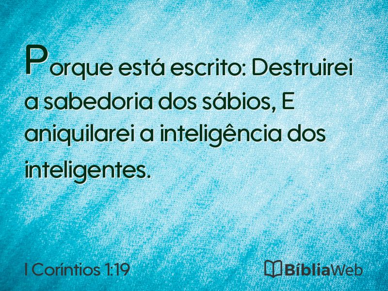I Coríntios 1:19 em imagem para compartilhar