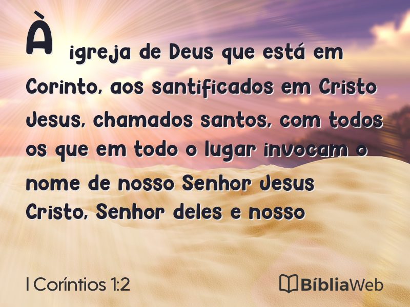 I Coríntios 1:2 em imagem para compartilhar
