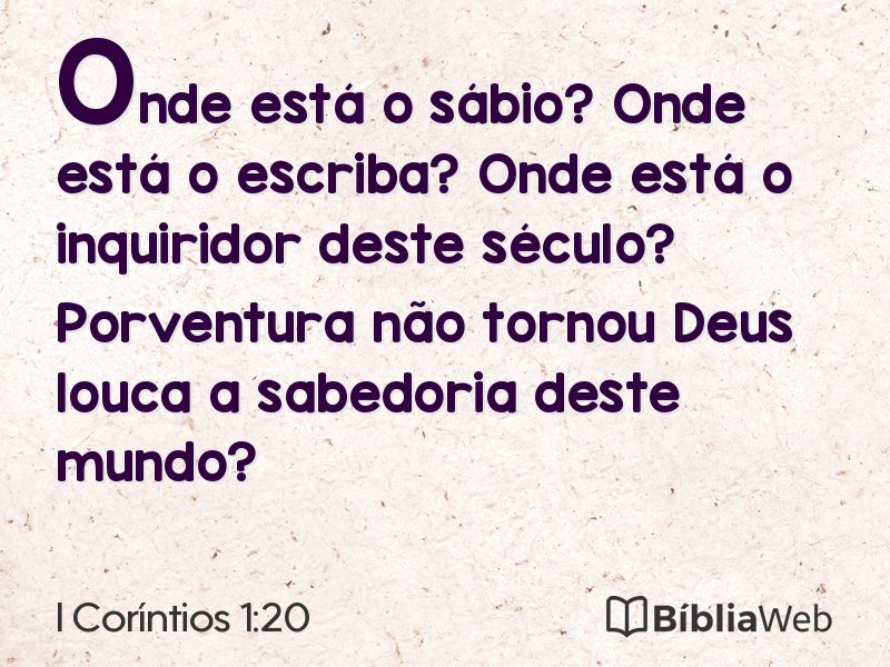 I Coríntios 1:20 em imagem para compartilhar