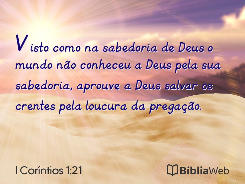 I Coríntios 1:21 em imagem para compartilhar