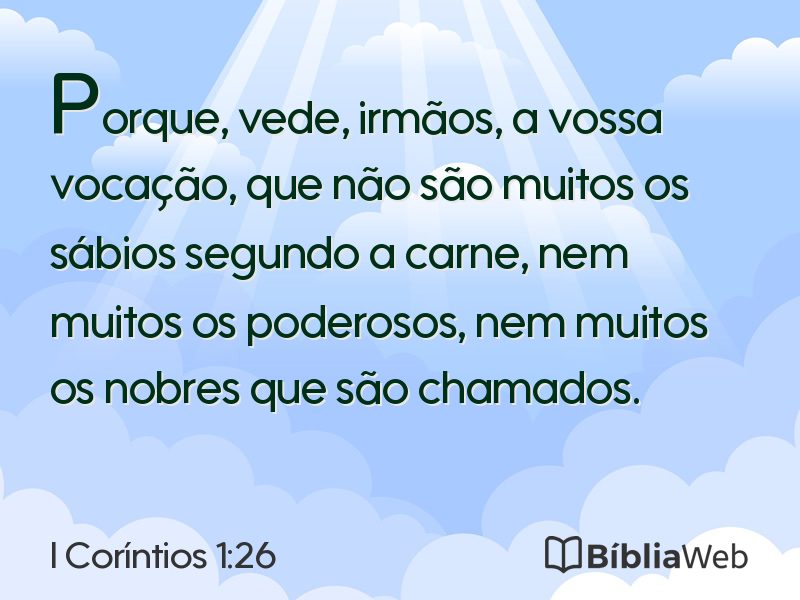 I Coríntios 1:26 em imagem para compartilhar