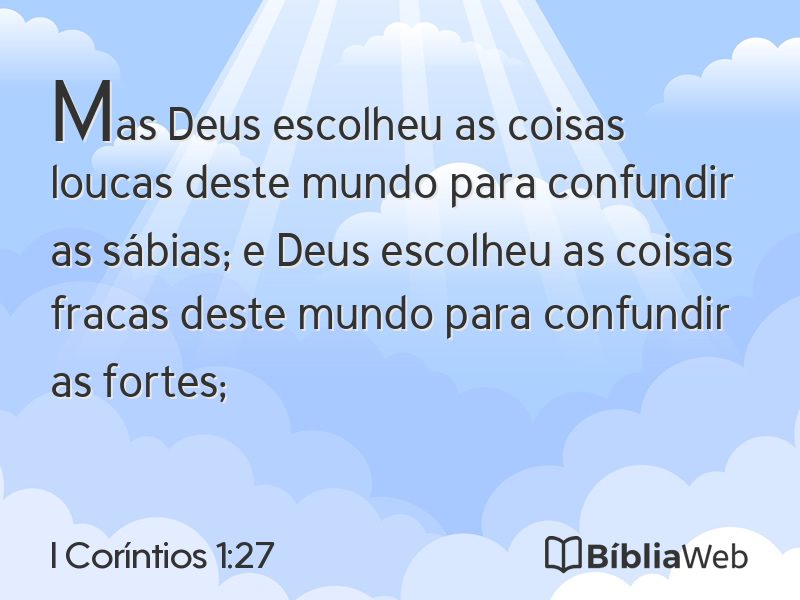 I Coríntios 1:27 em imagem para compartilhar