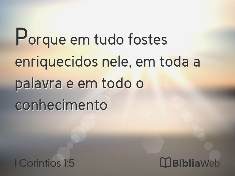 I Coríntios 1:5 em imagem para compartilhar