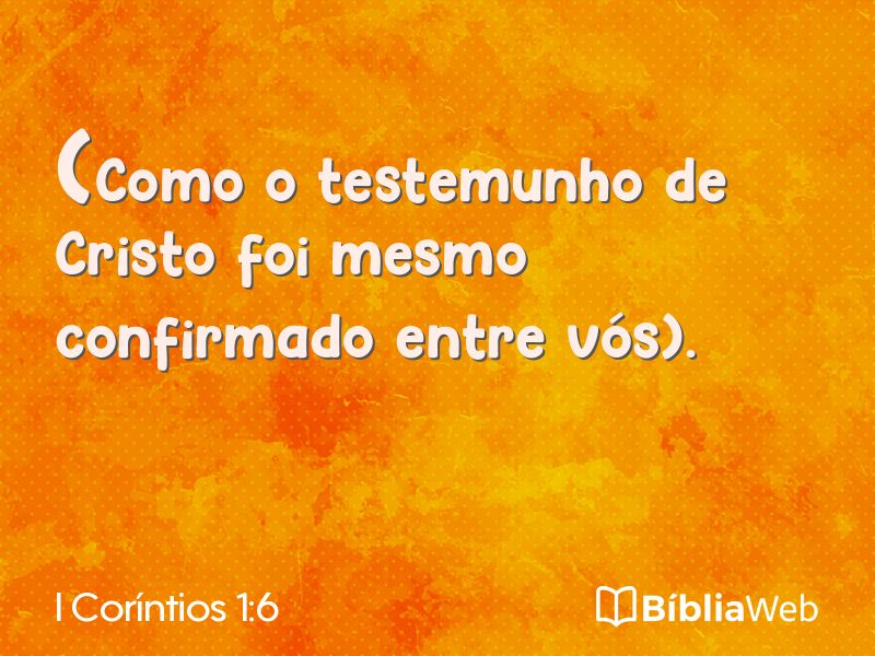 I Coríntios 1:6 em imagem para compartilhar