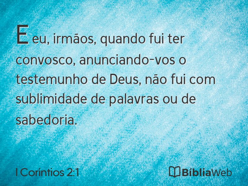 I Coríntios 2:1 em imagem para compartilhar