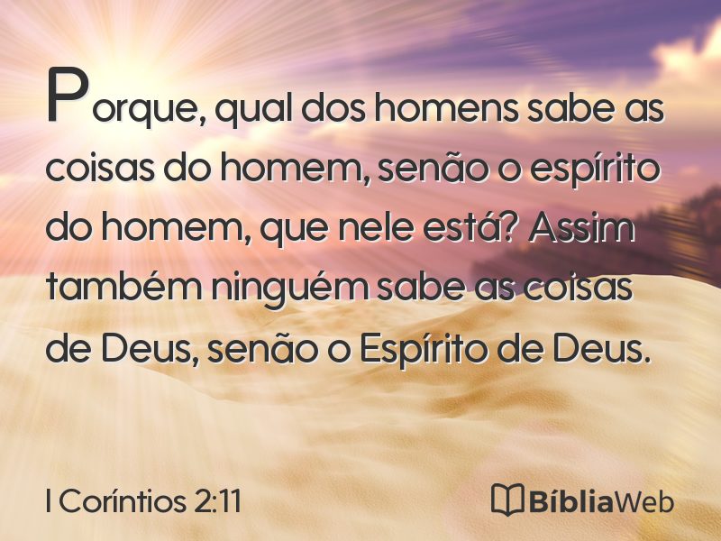 I Coríntios 2:11 em imagem para compartilhar