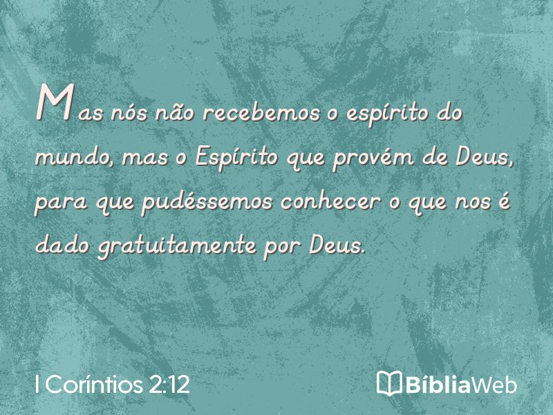 I Coríntios 2:12 em imagem para compartilhar