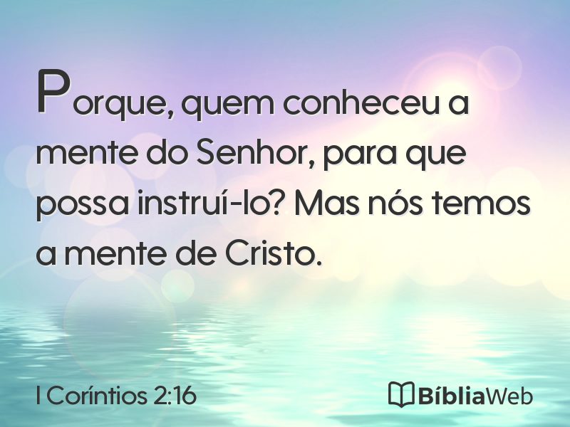 I Coríntios 2:16 em imagem para compartilhar