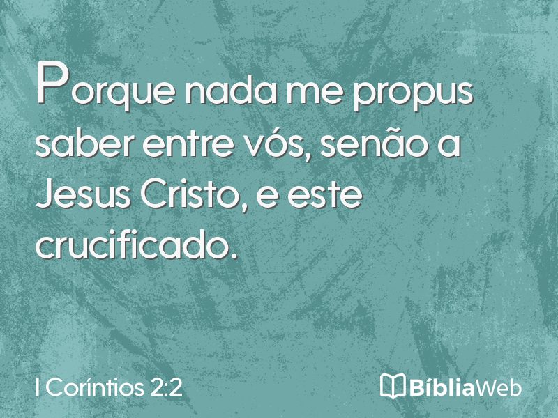 I Coríntios 2:2 em imagem para compartilhar
