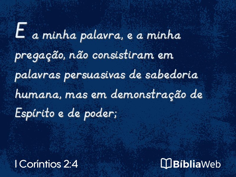 I Coríntios 2:4 em imagem para compartilhar