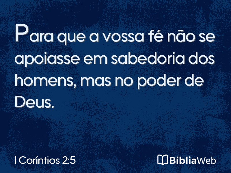 I Coríntios 2:5 em imagem para compartilhar