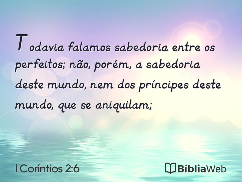 I Coríntios 2:6 em imagem para compartilhar