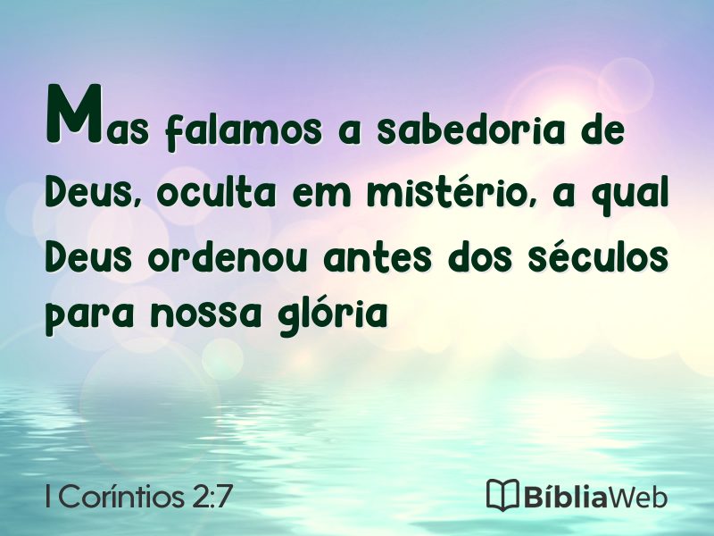 I Coríntios 2:7 em imagem para compartilhar