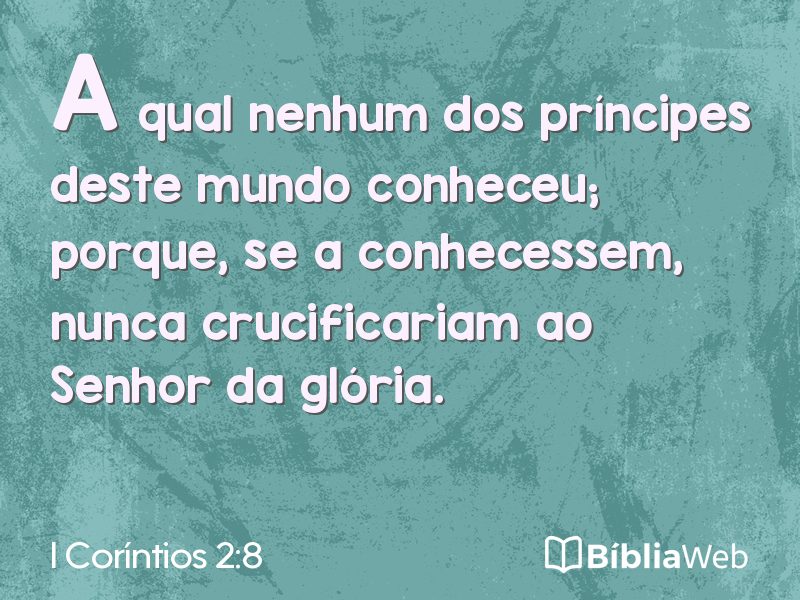 I Coríntios 2:8 em imagem para compartilhar