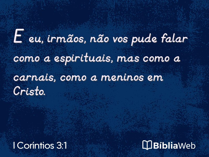 I Coríntios 3:1 em imagem para compartilhar