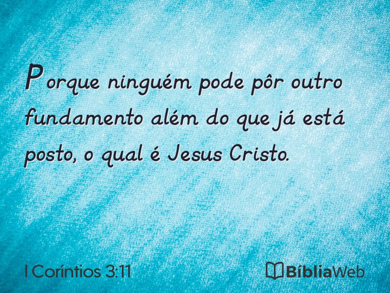 I Coríntios 3:11 em imagem para compartilhar