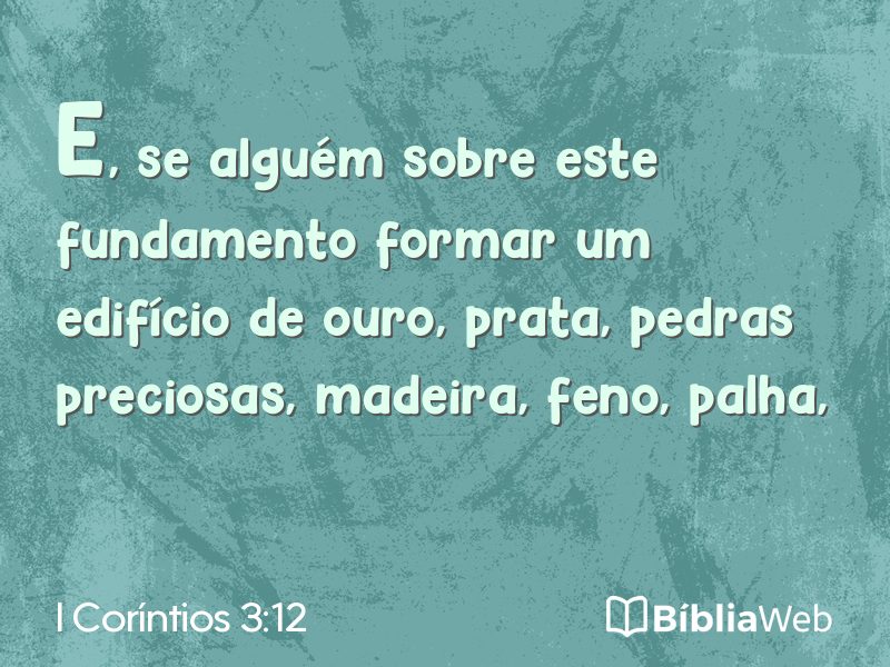 I Coríntios 3:12 em imagem para compartilhar