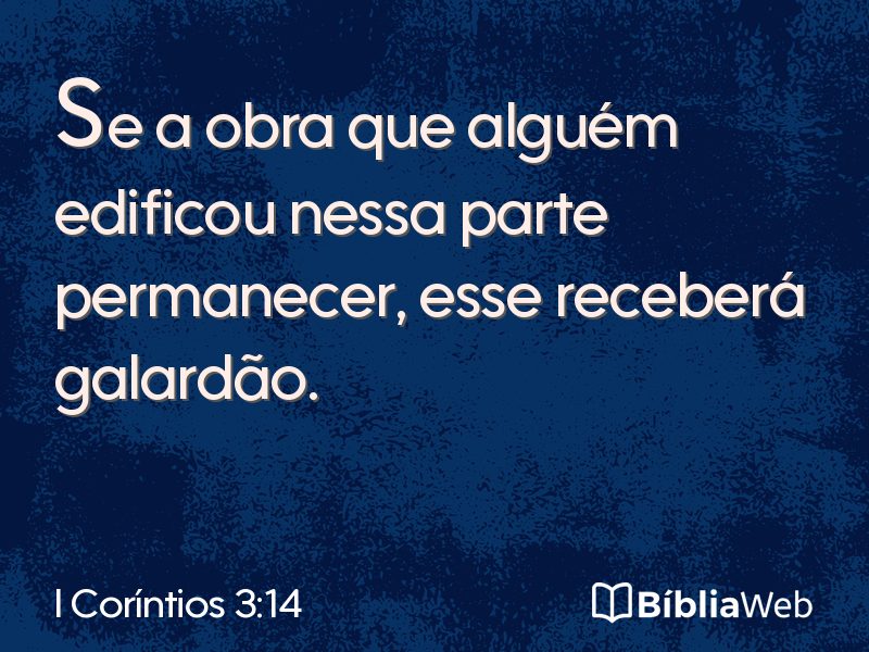I Coríntios 3:14 em imagem para compartilhar
