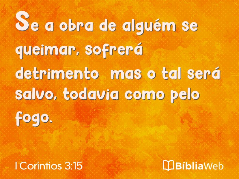 I Coríntios 3:15 em imagem para compartilhar