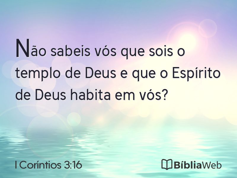 I Coríntios 3:16 em imagem para compartilhar