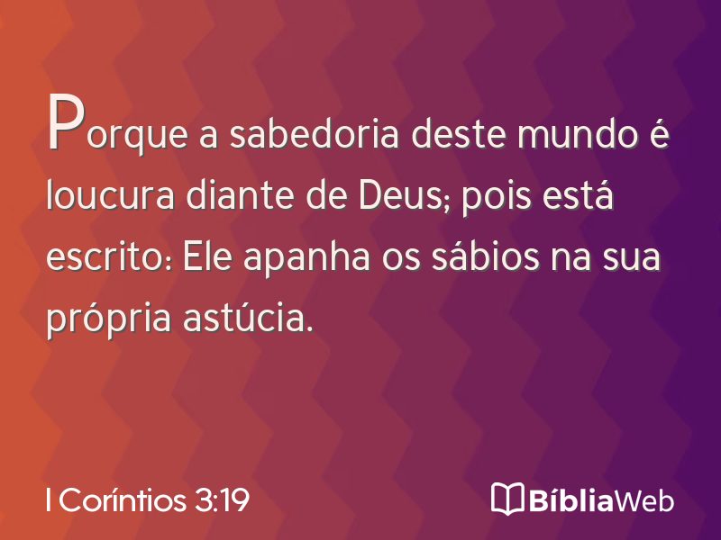 I Coríntios 3:19 em imagem para compartilhar