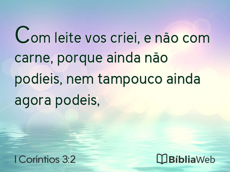 I Coríntios 3:2 em imagem para compartilhar