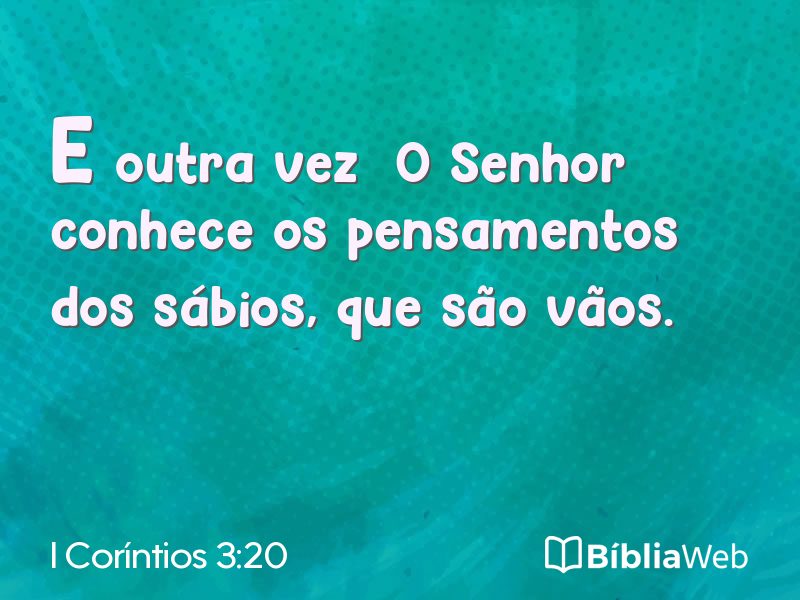 I Coríntios 3:20 em imagem para compartilhar