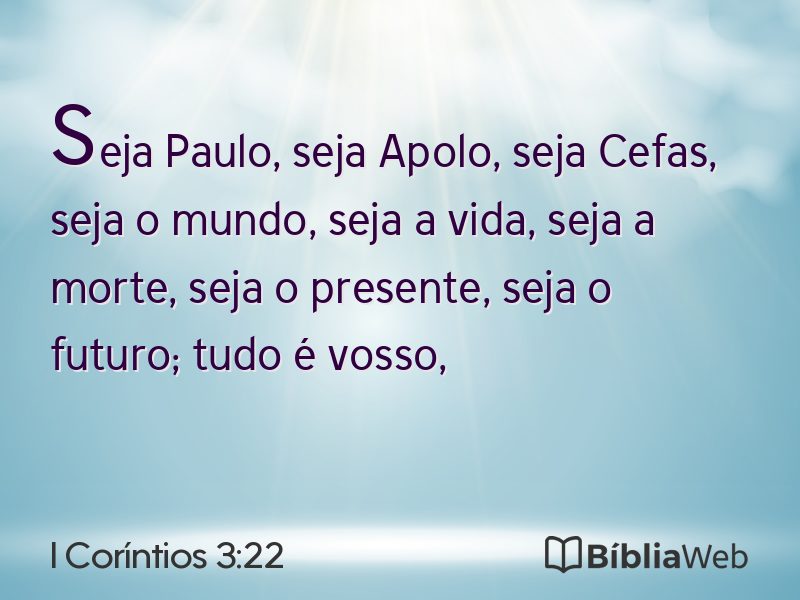 I Coríntios 3:22 em imagem para compartilhar