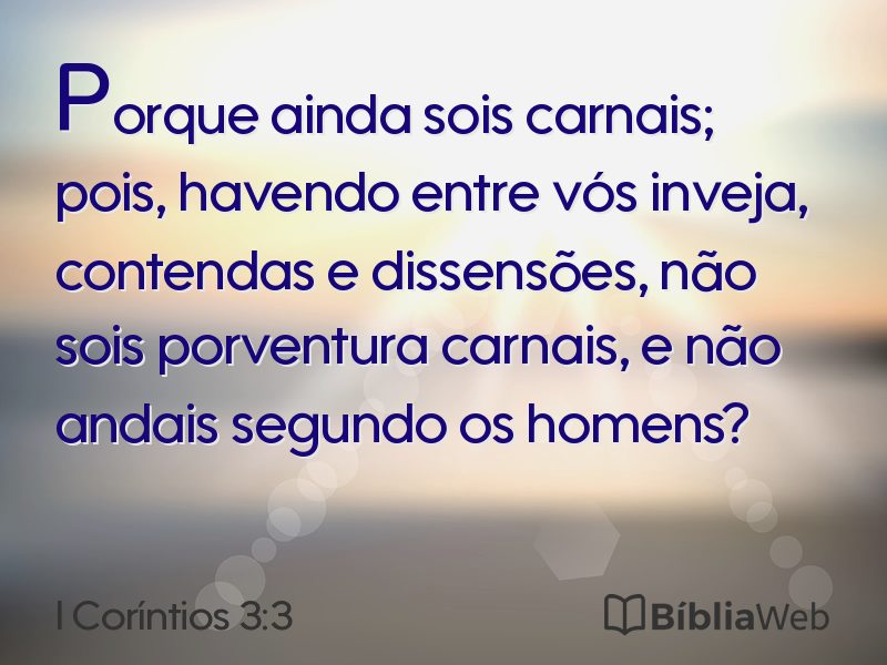 I Coríntios 3:3 em imagem para compartilhar